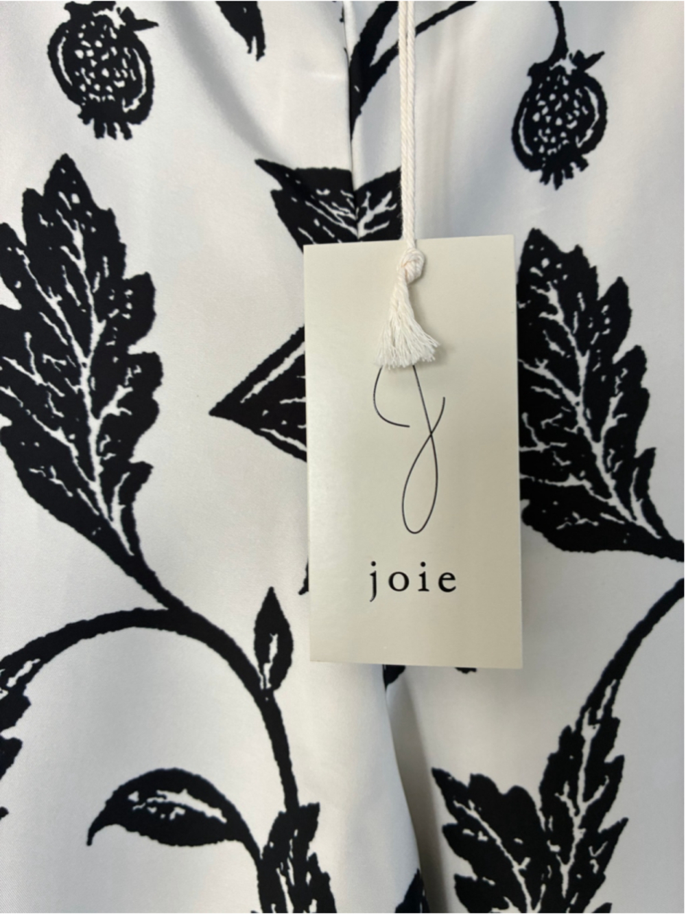 Women's Joie Wide Leg Pants Size L Black and White Floral Print - Picture 4 of 7